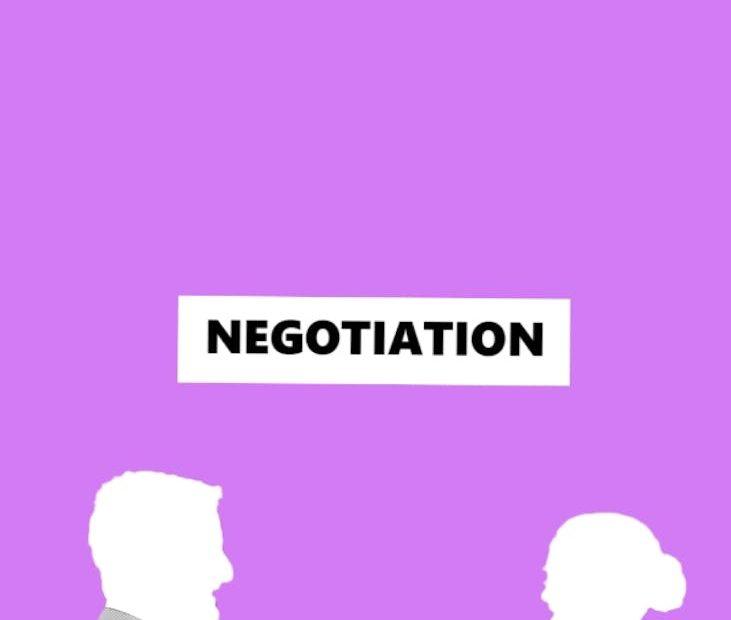 Person negotiating a deal to save money.